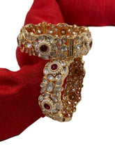 Designer Gold Plated Floral Design Polki Bangles From Gehna Shop Kundan Bangles